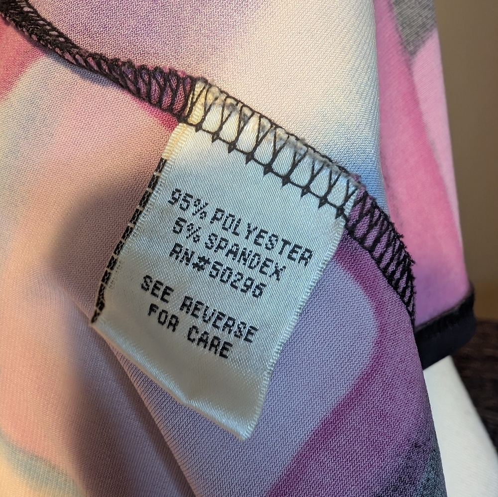 Studio Y Multicolor Block V-neck V-back Mini Dress SZ M - Picture 10 of 11